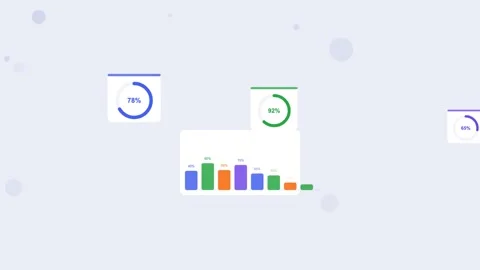 Data analytics dashboard corporate tech scene. Flat design light mode Stock Footage 342621461