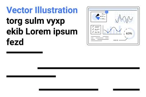 Data Analytics Dashboard with Graphs and Charts for Financial and Business .. Stock Illustration