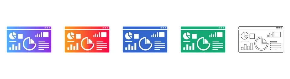 Data Analytics Dashboard Icon Set イラスト素材