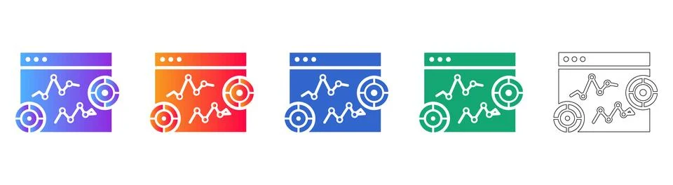 Data Analytics Dashboard Icons Stock Illustration