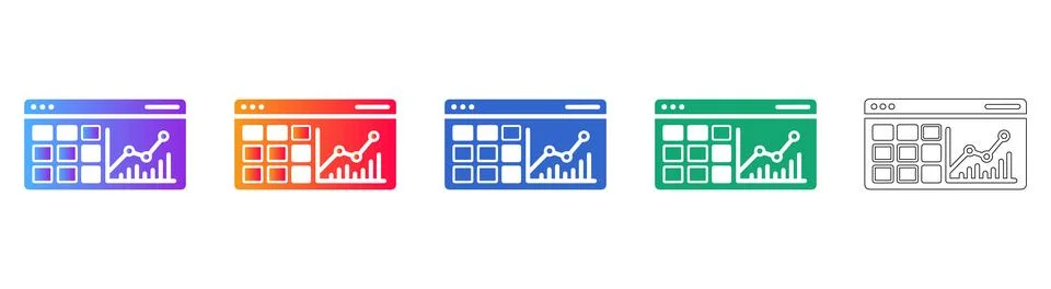 Data Analytics Dashboard Icons イラスト素材