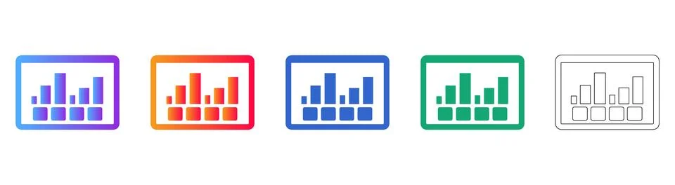 Data Analytics Dashboard Icons Stock Illustration