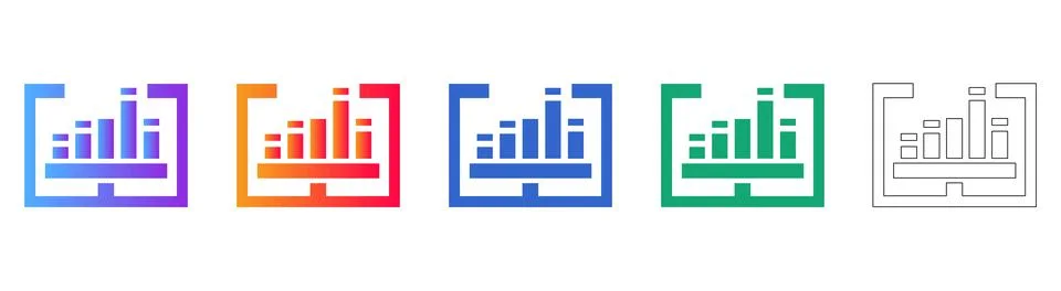 Data Analytics Dashboard Icons Stock Illustration