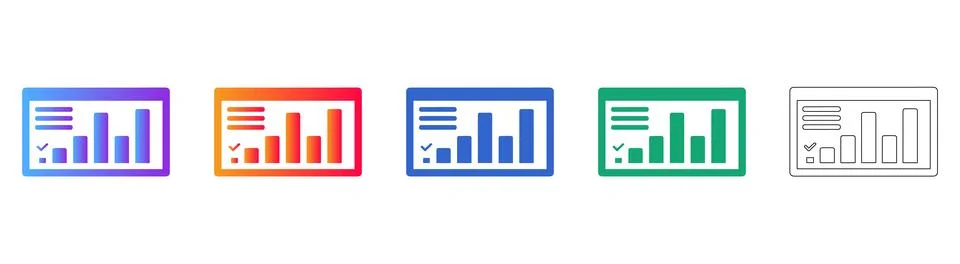 Data Analytics Dashboard Icons Stockillustratie