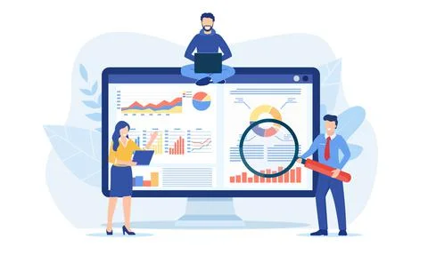 Data analytics, dashboard Stock Illustration