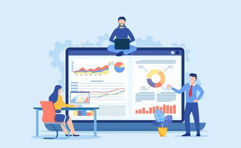 Data analytics, dashboard 스톡 일러스트