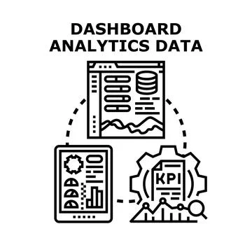 Data analytics dashboard optimizing business performance Stock Illustration