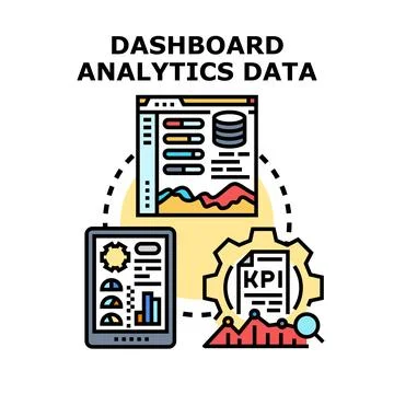 Data analytics dashboard optimizing business performance Illustrazione stock