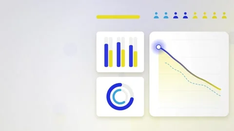 Data analytics dashboard showing animated charts graphs and financial stati.. Stock-Footage 348169726