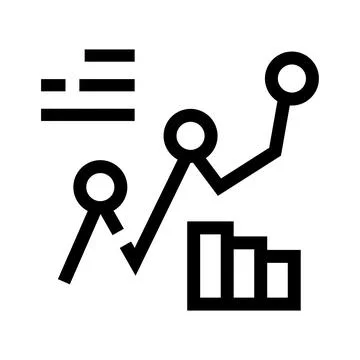 Data analytics dashboard showing business growth and decline Stock Illustration