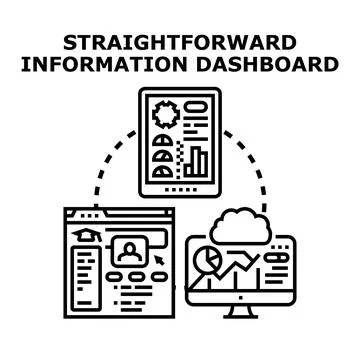 Data analytics dashboard visualizing business information concept Stock Illustration