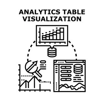 Data analytics dashboard visualizing financial business information Stock Illustration