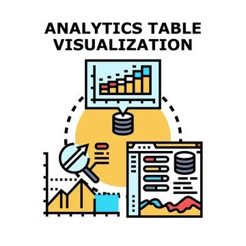 Data analytics dashboard visualizing financial business information Stockillustratie