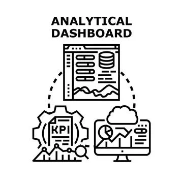 Data analytics dashboard visualizing key performance indicators Illustrazione stock