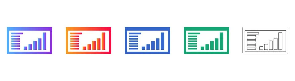 Data Analytics Dashboard Window Icons 库存插图