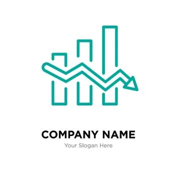 Data analytics descendant company logo design template Stock Illustration