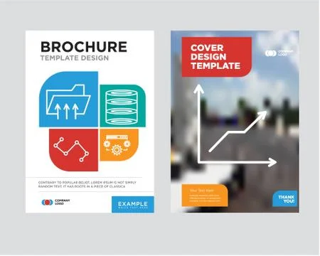 Data analytics descending brochure flyer design template Stock Illustration