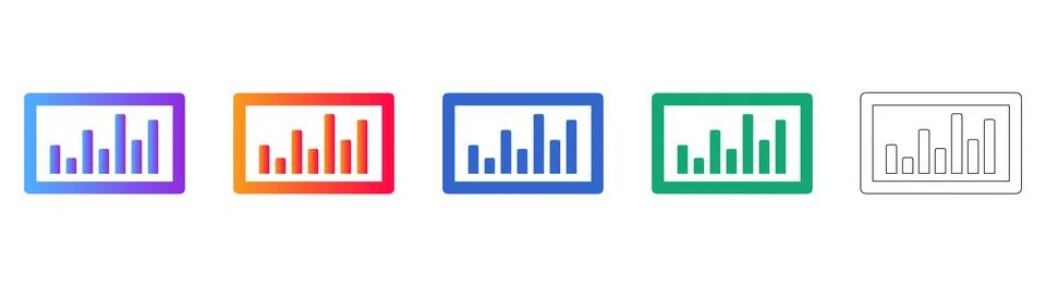Data Analytics Display Icons 스톡 일러스트