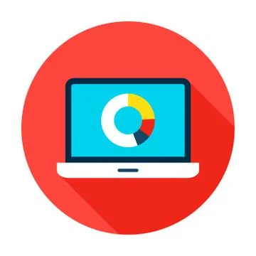 Data Analytics Flat Circle Icon Stock Illustration