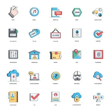 Data Analytics Flat Icons Pack 스톡 일러스트