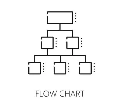 Data analytics, flow chart statistic line icon 스톡 일러스트