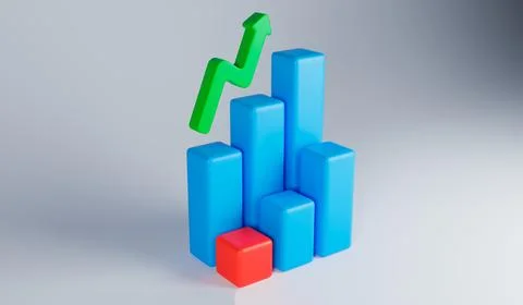Data analytics. A forecast schedule of future income or revenue based on the Stock Illustration