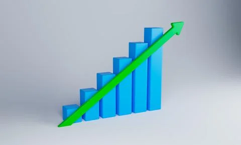 Data analytics. A forecast schedule of future income or revenue based on the Stock Illustration