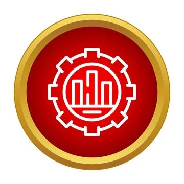 Data analytics gear icon showing business statistics 스톡 일러스트