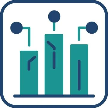 Data analytics graph bar chart icon Stock Illustration