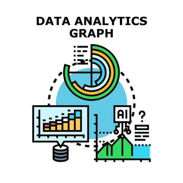 Data analytics graph illustrating business intelligence concepts Stock Illustration