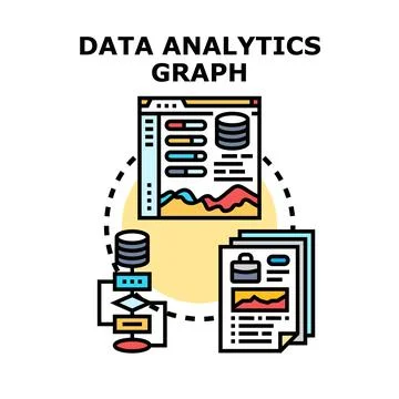 Data analytics graph processing business information reporting Stock Illustration