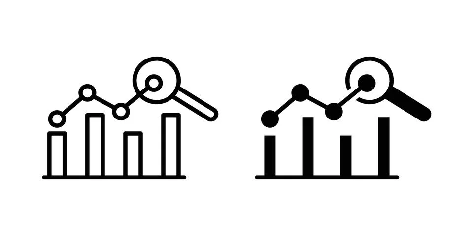Data analytics icon bundle for website design projects Stock Illustration