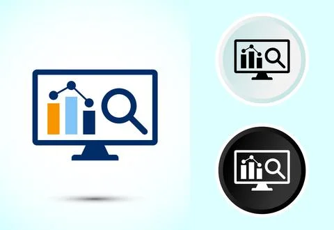 Data analytics icon design illustration. Market research, analytic icon Stock Illustration
