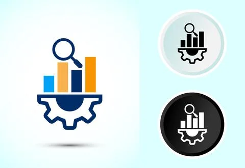 Data analytics icon design illustration. Market research, analytic icon Stock Illustration