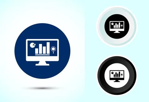 Data analytics icon design illustration. Market research, analytic icon Stock Illustration