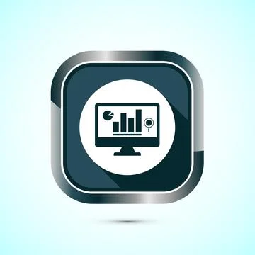 Data analytics icon design. Market research sign, analytic icon, Gray color.. Stock Illustration