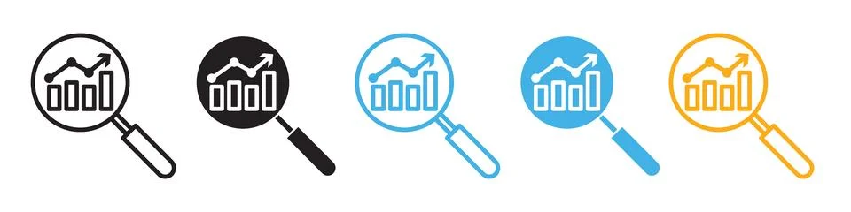 Data analytics icon line art vector Illustrazione stock