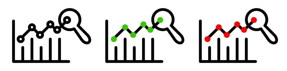 Data analytics icon logo set vector Stock Illustration