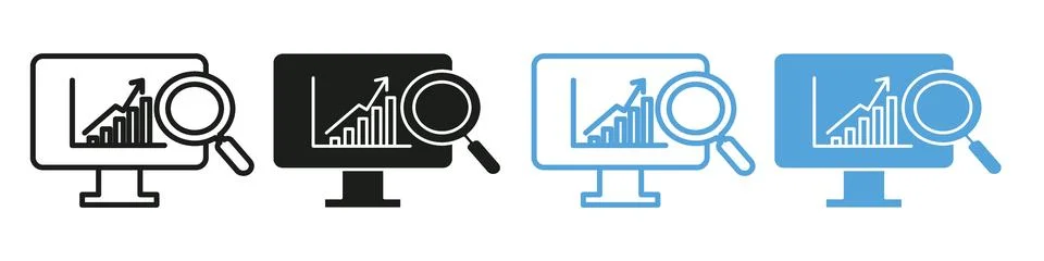 Data analytics icon mark in filled style Stock Illustration