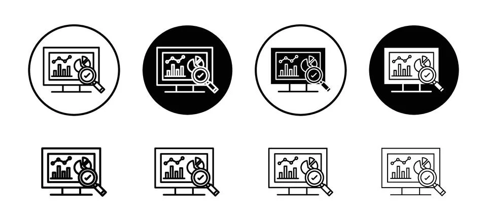 Data analytics icon vector set collection for web Stock Illustration