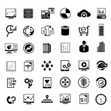 Data analytics icons Stock Illustration