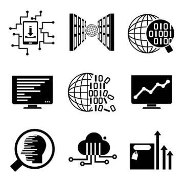 Data analytics icons Stock Illustration