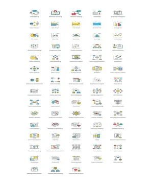 Data Analytics Icons Ilustración de archivo