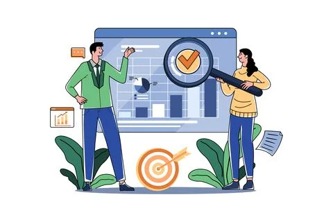 Data Analytics Illustration concept on white background Stock Illustration