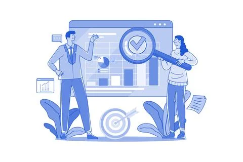 Data Analytics Illustration concept on white background Stock Illustration