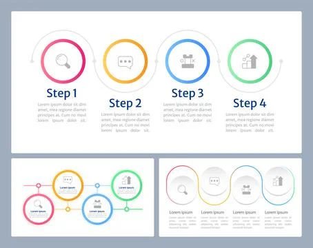 Data analytics infographic chart design templates set 库存插图