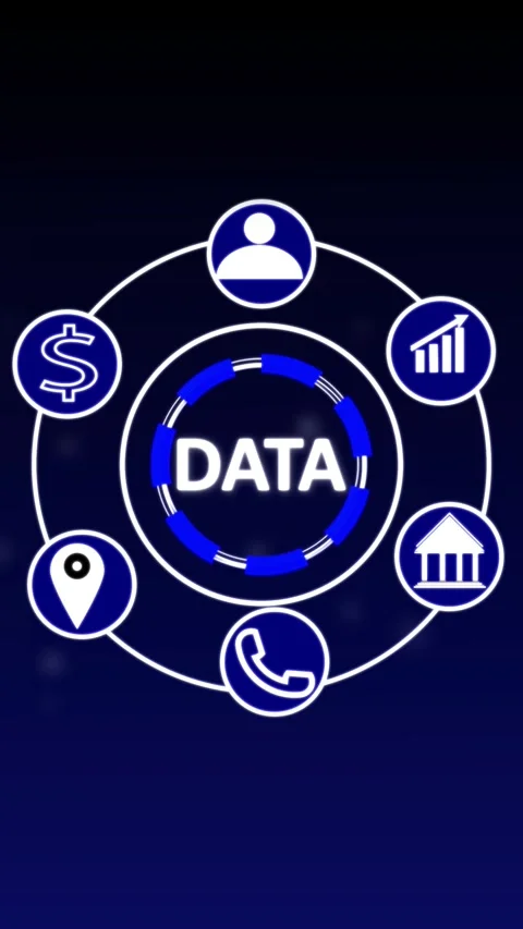 Data analytics infographic vertical video with business icons for dashboard.. Stock Footage 344860605