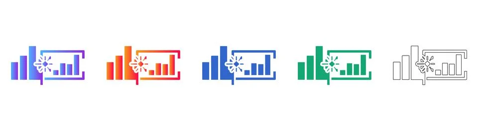 Data Analytics Insight Icons Set Stockillustratie