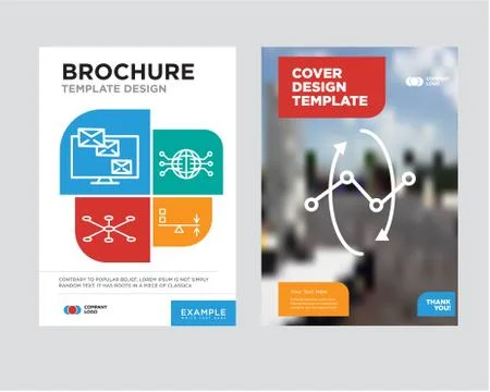 Data analytics interface circles brochure flyer design template Stock Illustration