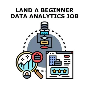 Data analytics job search and career path concept Stock Illustration